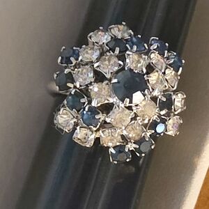 vintage Sarah Coventry cocktail ring,  "Regency" model Sz 8 Adjustable